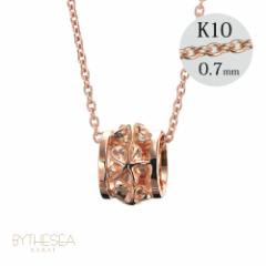 ハワイアンジュエリー ネックレス レディース プルメリア バレル 樽 ピンクゴールド K14 14金 K10あずきチェーン太さ0.7mm CG-GP105R 母
