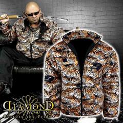 百虎総柄 中綿 ソフトボア ジャケット ヤクザ ヤンキー オラオラ 悪羅