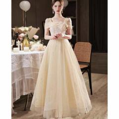 ドレス イエロー 大人 ピアノ 発表会 パーティードレス ショート丈