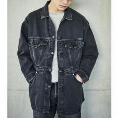 COUPONzz@orslow / DENIM HALF COAT BLACK DENIM STONE IAXE fj n[tR[g WPbg