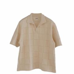 COUPONzz  COOHEM / LINKS CHECK KNIT PULLOVER ECRU R[w T}[jbg XLbp[Vc