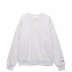 15%OFFN[|zz Healthknit / CLASSIC SWEAT HENLEY NECK L/S ASH GRAY wXjbg