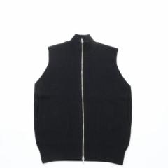 COUPONzz@Yonetomi / MERCERIZED COTTON RIB KNIT VEST BLACK lg~j[x[VbN xXg
