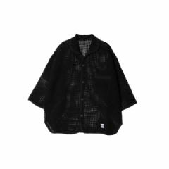 COUPONzz ARMY TWILL /COTTON MESH SHIRT BLACK A[~[cC bVVc ~^[
