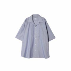 COUPONzz ARMY TWILL / COTTON STRIPE HALF SLEEVE SHIRT BLUE A[~[cC XgCvVc ~^[