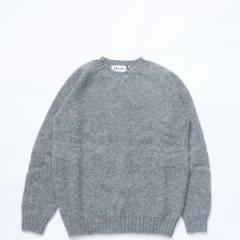 COUPONzz Harley of Scotland / SHAGGY DOG SWEATER KNIT MEDIUM GREY VM[hbO Z[^[ jbg M2474-7