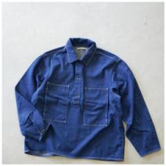 \񏤕i COUPONzz HATSKI / Pullover Work Shirt -Denim- ncL [NVc fjVc