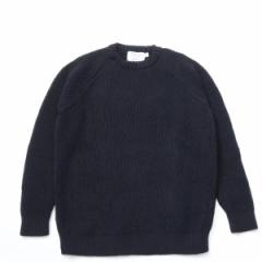 Kerry Woollen Mills / FISHERMAN RIB CREW NECK SWEATER Midnight P[E[~Y jbg Z[^[