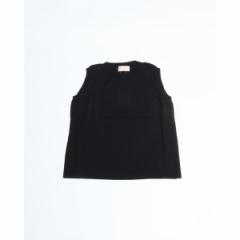 COUPONzz MEYAME / COTTON KNIT SLEEVELESS BLACK  Rbgjbg X[uX