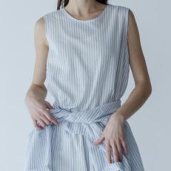 \񏤕i COUPONzz MEYAME / LIGHT COTTON STRIPE SLEEVELESS BLUE  XgCvX[uX m[X[u