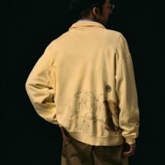 COUPONzz@Work of Art Kendai / Damaged Half Zip SH Rbg n[tWbvXEFbg YELLOW [NIuA[g@vI[o[