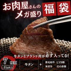 肉 福袋 7種以上3kg以上( 牛タン ・ブランド肉入り) 訳あり 送料無料 17,000円相当 焼肉セット 牛タン 黒毛和牛 牛肉訳あり 牛肉ブロッ
