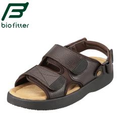バイオフィッター らくほ biofitter BFR-3000 メンズ コンフォートサンダル ダブルベルト バックストラップ 幅広 3E フラット ダークブラ