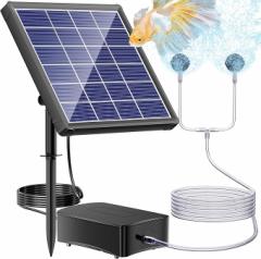 ソーラーエアーポンプ 蓄電 エアポンプ ソーラー メダカのエアーレーション 太陽光充電式エアポンプ エアチューブ エアストーン 付き太陽