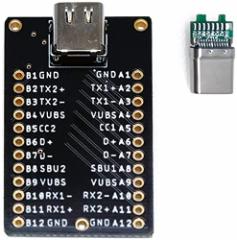 Treedix USB type C 変換ボード メスコネクタ 24ピン DIP化キット type-C オスソケット付き