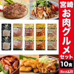 【期間限定タイムセール中】 10食 宮崎県産お肉のグルメセット ハンバーグ 生姜焼き 照り焼き 味噌漬け 西京漬け 牛肉 豚肉 鶏肉 お肉 肉