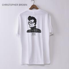 ��50��OFF SALE�ICHRISTOPHER BROWN /�uartist�vSHORT SLEEVE T-SHIRT / WHITE �N���X�g�t�@�[�u���E�� / ����T�V���c / �z���C�g [�l�R