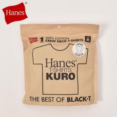 ��30��OFF SALE�IHanes �w�C���Y / �N���[�l�b�N �����O�X���[�uT�V���c KURO �N�� (HM4-C201) [�l�R�|�X�Ή�]