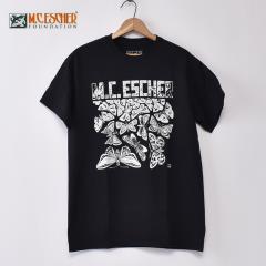 MC Escher (Maurits Cornelis Escher) / BUTTERFLIES PRINT T-SHIRTS / BLACK MC �G�b�V���[ (�}�E���b�c�E�R���l���X�E�G�b�V���[)  / 