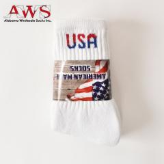 AWS (Alabama Wholesale Socks Inc.) / 3P American Made Crew Socks / WHITE �A���o�} �z�[���Z�[�� �\�b�N�X / 3���p�b�N �A�����J�� 