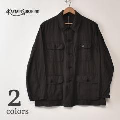 KAPTAIN SUNSHINE / Safari Shirt Jacket (KS26SJK18) / INK BLACK�EBROWN �L���v�e���T���V���C�� / �T�t�@���W���P�b�g �S2�F�i�C���N