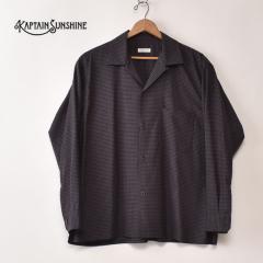 KAPTAIN SUNSHINE / Summer Wool Open Collar Shirt (KS26SSH01) / BROWN PLAID �L���v�e���T���V���C�� / �T�}�[�E�[���I�[�v���J���[�V
