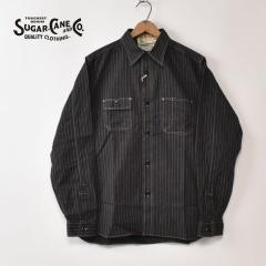 SUGAR CANE / Lot No. SC29585 / FICTION ROMANCE 8.5oz. BLACK WABASH STRIPE WORK SHIRT / 411A) BLACK �V���K�[�P�[�� / �t�B�N�V����