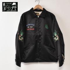 TAILOR TOYO / Lot No. TT15891 / Mid 1960s Style Satin Vietnam Jacket �gPARACHUTE�h / 119) BLACK �e�C���[���m / �R�b�g�� �x�g�i��