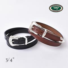 Tory Leather / 3/4�h Bridle Leather 3Piece Silver Buckle Set Belt �g���[���U�[ / 3/4�C���` �u���C�h�����U�[ �X���[�s�[�X�V���o�[