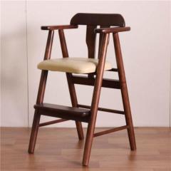 ベビーチェア/子供椅子 〔ダークブラウン〕 44×44×72(47)cm 木製 肘付き 完成品 〔ダイニング プレゼント〕