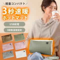 送料無料 春新作 ホットマット ホットカーペット usb 一人用 湯たんぽ 電気 ゆたんぽ 1人用 暖房 電気マット USB 温度調節 省エネ 蓄熱