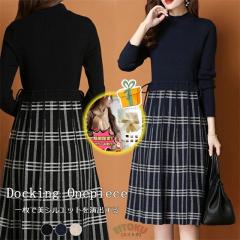 中古】45R 45rpm フロートタータンチェックワンピース 長袖 ロング 0