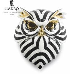 Mask Owl Black-Gold  LLADRO �����h�� �ӂ��낤 �t�B�M������ 01009406 �u�� �I�u�W�F �C���e���A�l�` ���� ���킢�� �X�y�C�� �v���[��