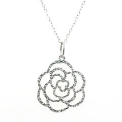 K18WG �z���C�g�S�[���h �K�N���`�[�t �e�N�X�`���\ �y���_���g �o�� ���[�Y �l�b�N���X ���f�B�[�X 18�� �C�G���[�S�[���h�� �n���W���G