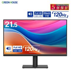 21.5�^ ���j�^�[ �t��HD 120Hz VA�p�l�� �X�s�[�J�[���� HDMI/D-sub �A�_�v�^���X �O���[���n�E�X GH-LCW22X-BK