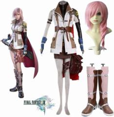 コスプレ衣装 FF13 ファイナルファンタジーXIII ライトニング+靴+wig 全セット ユーアズコス