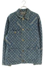 �V���v���[�� ���C���B�g�� �T�C�Y:50  17AW  LV Jacquard Denim Chore Coat ���m�O�����W���K�[�h�f�j���W���P�b�g ���� SB01