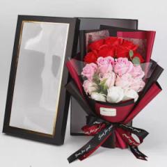 プレゼント ボックスフラワー プリザーブドフラワー ギフト 女性 バラ 花 せっけん花 誕生日プレゼント株式会社錦 ボックス ギフト おし