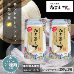 ぬちまーす 海塩 塩 250g 2袋セット カルディ 食塩 国産 沖縄 天然 沖縄の海水100% 天然塩 無添加 パウダー