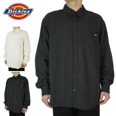 DICKIES �f�B�b�L�[�Y�����Y �V���c ���[�N�V���cMENS WOVEN HICKORY STRIPE SHIRT  �q�b�R���[�X�g���C�v �V���cEGRET BLACK �G�O���b�g