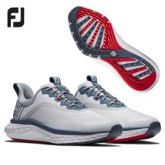 �t�b�g�W���C FJ �S���t�V���[�Y �����Y �N�I���^�� ���[�X�g MENS FOOTJOY QUANTUM LACED 56989 �z���C�g/�u���[ �X�p�C�N���X