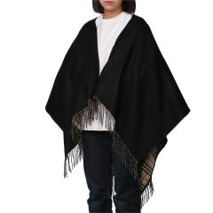 �y�|�C���g5�{�z�o�[�o���[�^BURBERRY �`�F�b�N �E�[�� ���o�[�V�u�� �P�[�v �|���`���E�X�g�[�� (�u���b�N) 8077897 A1189[�ԕi����]