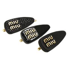 �y�|�C���g5�{�z�~���E�~���E�^MIU MIU �w�A�N���b�v3�Z�b�g�E�T�e���~�p�e���g���U�[�~�X�^�b�Y�E���S�|�C���g�w�A�A�N�Z�T���[�E����