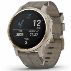 K[~ GARMIN fenix 6S Sapphire Tundra Light Gold Leather band tFjbNX 6S }`X|[c GPS X}[gEHb` EFAu