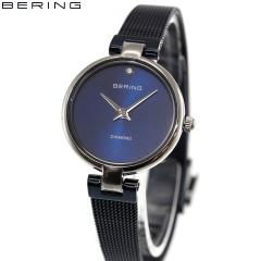 �x�[�����O BERING �r���v ���f�B�[�X �N���V�b�N �_�C�������h �u���[ Ladies Watch Classic Diamond Blue 17724-307