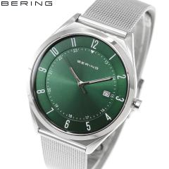 �x�[�����O BERING �r���v �����Y ���f�B�[�X �E���g���X���� ���b�V���x���g �O���[���~�V���o�[ Mens Unisex Ultra Slim 18738-008