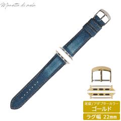 �}�l�b�^ �f�B ���[�� Manetta di mela �A�b�v���E�H�b�` Apple Watch �ւ��o���h �x���g �����Y ���f�B�[�X ���R�f�j�� 22mm �N���b�V��