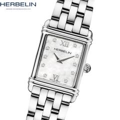 �G���u���� HERBELIN �A�[���f�R ARTDECO 20.3mm�~24.4mm �r���v ���f�B�[�X �N�I�[�c H17478B59 �X�N�G�A ���^���x���g �V���o�[ �V�F��