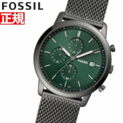 フォッシル FOSSIL 腕時計 メンズ MINIMALIST FS5908 クロノグラフ グリーン スモーク ステンレス メッシュ