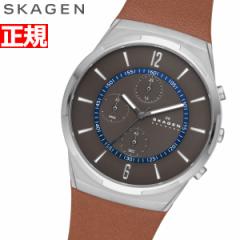 スカーゲン SKAGEN 腕時計 メンズ MELBYE CHRONOGRAPH メルビー クロノグラフ SKW6805 チャコール ミディアムブラウン レザー